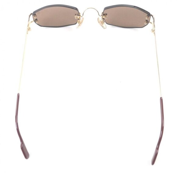 Cartier Rimless Two Point 135 Sunglasses Eyewear Gold Bordeaux 22